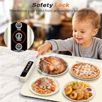 Warming Mat for Food - Electric Warming Tray with Heat-Insulation Pad, 4-Level Temperature Settings & Hours, alternate view 5