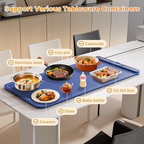 Warming Mat For Food Extra Large 32"x15", Electric Silicone Food Warmer Trays for Chafing Dishes & Buffet, alternate view 5
