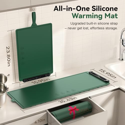 Warming Mat for Food Extra Large: 36"X16" Adjustable Silicone Food Warming Mat Heating Pad Food Warming Pad for, alternate