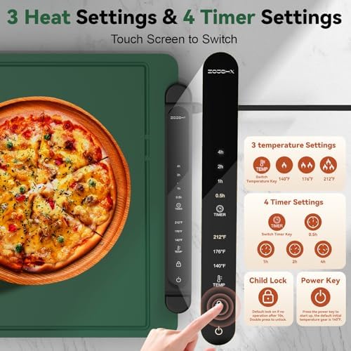 Warming Mat for Food Extra Large: 36"X16" Adjustable Silicone Food Warming Mat Heating Pad Food Warming Pad for, alternate