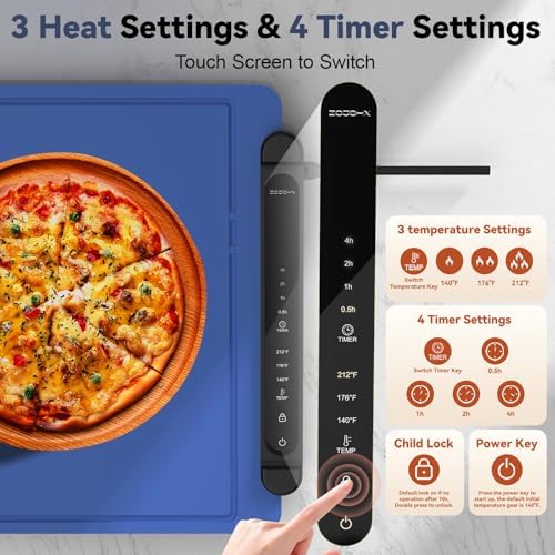 Warming Mat for Food Extra Large: 36"X16" Adjustable Silicone Food Warming Mat Heating Pad Food Warming Pad for, alternate