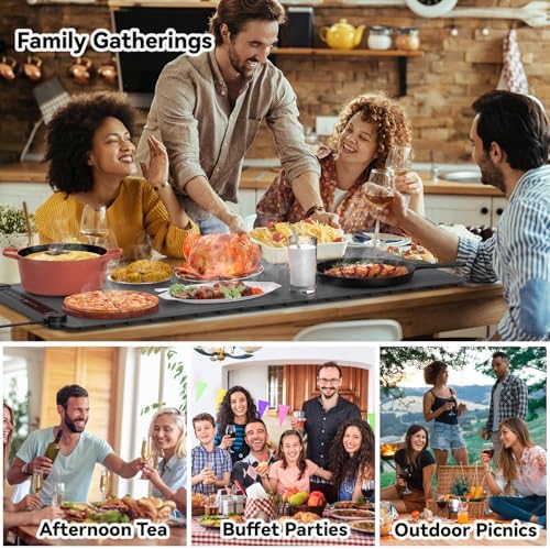 Warming Mat for Food Extra Large: 36"X16" Adjustable Silicone Food Warming Mat Heating Pad Food Warming Pad for, alternate