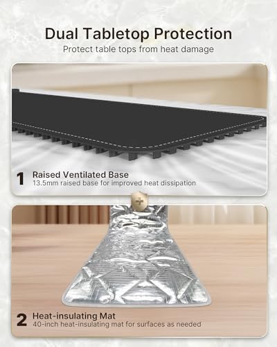 Warming Mat for Food Extra Large 40" x 15" with Insulation Pad in 40" X 15" Starry Gray, alternate view 6