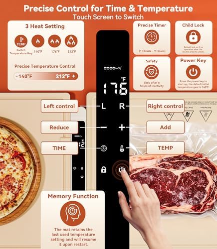 Warming Mat for Food Extra Large: 48"X16" Adjustable Silicone Food Warming Mat Heating Pad Food Warming Pad for, alternate