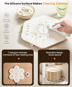 Warming Mat for Food, Fast Heat, 4 Temperature Set, 4-Hour Timer, alternate view 5