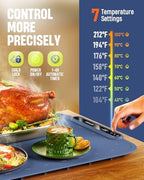 Warming Mat for Food, Food Warmer Mat for Countertop, Electric Warming Tray with 7 Temp Levels & Auto Shut-Off, alternate