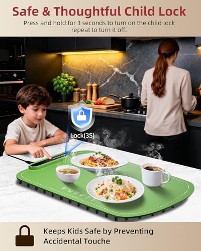Warming Mat for Food, Upgraded Fast-Heating Electric Warming Tray with 7 Temp Levels & 8 Timers, Buffet Raised, alternate