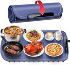 Warming Mat for Food, Upgraded Fast-Heating Electric Warming Tray with 7 Temp Levels & 8 Timers, Buffet Raised