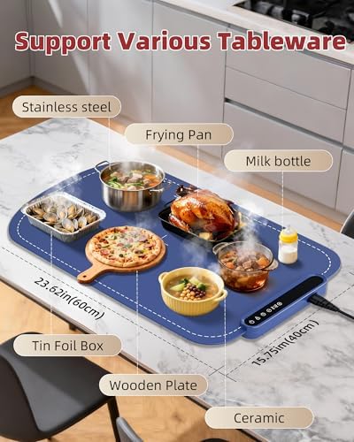Warming Mat for Food, Upgraded Fast-Heating Electric Warming Tray with 7 Temp Levels & 8 Timers, Buffet Raised, alternate
