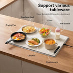 Warming Mat for Food with Heat Resistant Pad, 6 Temp & 4-Hour Timer, Beige in Beige, alternate view 6
