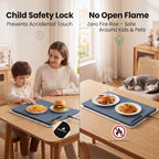Warming Mat for Food with Heat Resistant Pad, 6 Temp & 4-Hour Timer, Blue in Blue, alternate view 7