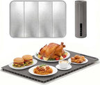 Warming Mat for Food with Heat Resistant Pad, 6 Temp & 4-Hour Timer, Gray in Gray
