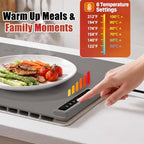 Warming Mat for Food with Heat Resistant Pad, 6 Temp & 4-Hour Timer, Gray in Gray, alternate view 4