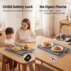 Warming Mat for Food with Heat Resistant Pad, 6 Temp & 4-Hour Timer, Gray in Gray, alternate view 7