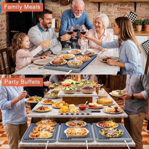 Warming Mat for Food with Heat Resistant Pad, Prevent Countertop Cracks, Keep Meal Warm, Rapid and Full Surface, alternate