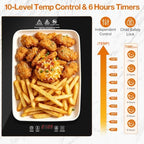Warming Tray for Buffets Party, 35"x15" Electric Serving Trays for Party,10 Temp & 6 Hours Timer Control, 3-in-1, alternate