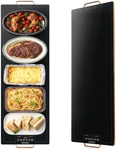 Warming Tray XXL 40" x 14", Glass Top Food Warmer with Hand