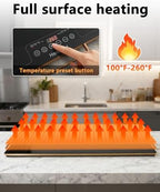 Warming Tray XXL 40" x 14", Glass Top Food Warmer with Hand, alternate view 6