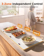 Warming Trays For Buffets Party,3-in-1 36"×16"Independent Temp Control Food Warmers For Parties Buffet,8 Precise, alternate