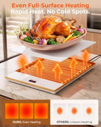Warming Trays For Buffets Party,3-in-1 36"×16"Independent Temp Control Food Warmers For Parties Buffet,8 Precise, alternate