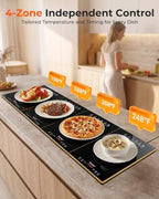 Warming Trays For Buffets Party,4-In-1 47"×16"Independent Temp Control Food Warmers For Parties Buffet,8 Precise, alternate