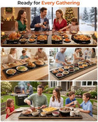 Warming Trays For Buffets Party,4-In-1 47"×16"Independent Temp Control Food Warmers For Parties Buffet,8 Precise, alternate
