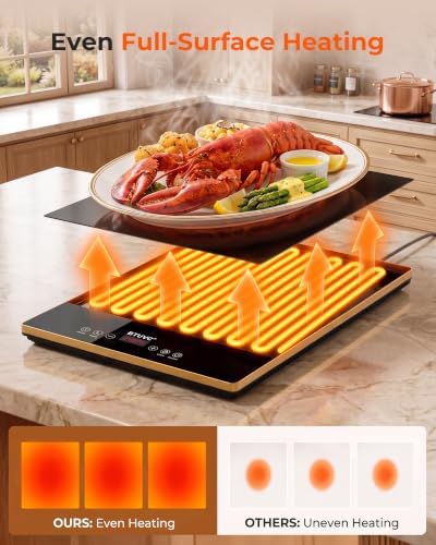 Warming Trays For Buffets Party,4-In-1 47"×16"Independent Temp Control Food Warmers For Parties Buffet,8 Precise, alternate