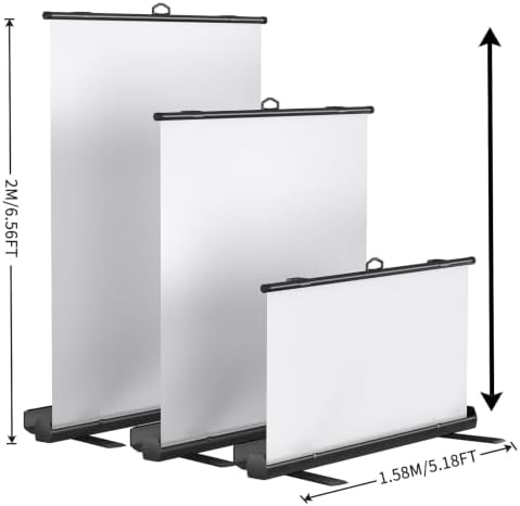 WASJOYE 62.6x83in Retractable White Backdrop, Pneumatic Scissor Frame, alternate view 2