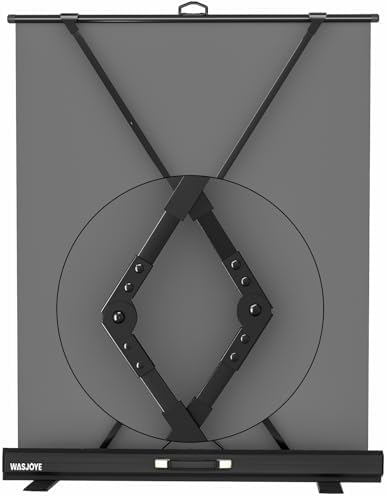 WASJOYE 62.6x83in Retractable White Backdrop, Pneumatic Scissor Frame, alternate view 3
