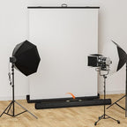 WASJOYE 62.6x83in Retractable White Backdrop, Pneumatic Scissor Frame, alternate view 5