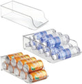 Water Bottle Organizer and Soda Can Dispenser for Refrigerator or Pantry - Set of 3 - Clear in Clear