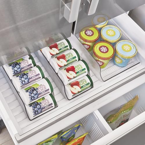 Water Bottle Organizer and Soda Can Dispenser for Refrigerator or Pantry - Set of 3 - Clear in Clear, alternate view 2