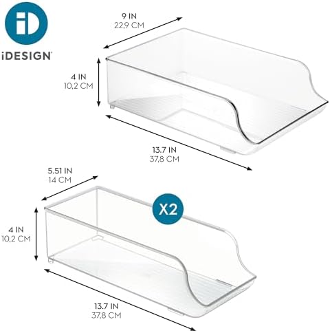 Water Bottle Organizer and Soda Can Dispenser for Refrigerator or Pantry - Set of 3 - Clear in Clear, alternate view 3