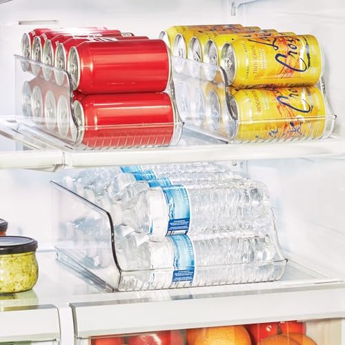 Water Bottle Organizer and Soda Can Dispenser for Refrigerator or Pantry - Set of 3 - Clear in Clear, alternate view 5