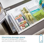 Water Bottle Organizer and Soda Can Dispenser for Refrigerator or Pantry - Set of 3 - Clear in Clear, alternate view 6