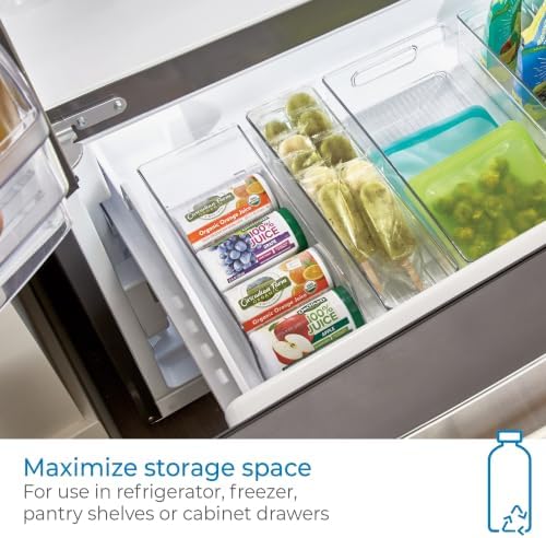 Water Bottle Organizer and Soda Can Dispenser for Refrigerator or Pantry - Set of 3 - Clear in Clear, alternate view 6