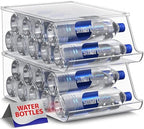 Water Bottle Organizer for Refrigerator & Pantry, Stackable (2 Pack)