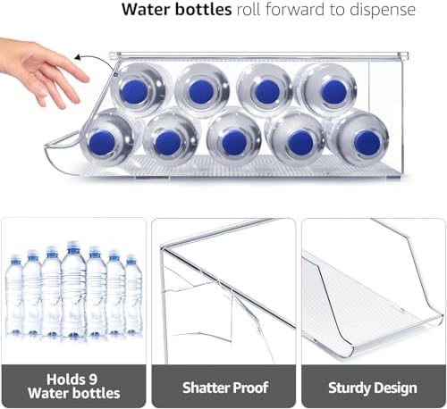 Water Bottle Organizer for Refrigerator & Pantry, Stackable (2 Pack), alternate view 5