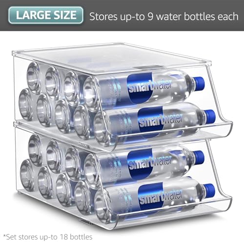 Water Bottle Organizer for Refrigerator & Pantry, Stackable (2 Pack), alternate view 7