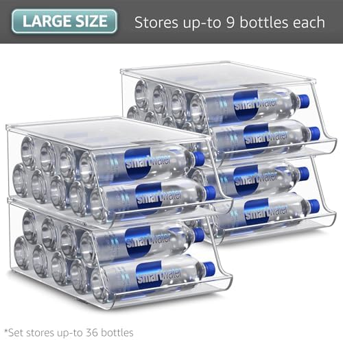 Water Bottle Organizer for Refrigerator & Pantry, Stackable (4 Pack), alternate view 7
