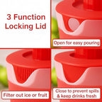 Water Pitcher with Lid 1 Gallon Pitcher BPA Free & Phthalate Free - Red in Red, alternate view 2