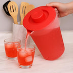 Water Pitcher with Lid 1 Gallon Pitcher BPA Free & Phthalate Free - Red in Red, alternate view 3