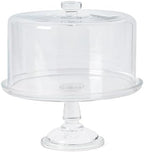 Watercrest Glass Cake Stand with Dome, 10.2 Inch Clear Footed Pedestal Cake Stand with Glass Lid Cover, Handmade, alternate