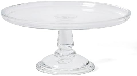 Watercrest Glass Cake Stand with Dome, 10.2 Inch Clear Footed Pedestal Cake Stand with Glass Lid Cover, Handmade, alternate