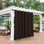 Waterproof Indoor/Outdoor Curtains for Patio Thermal Insulated in Chocolate
