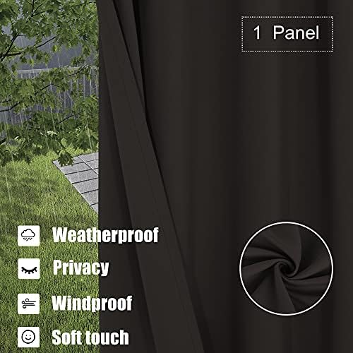Waterproof Indoor/Outdoor Curtains for Patio Thermal Insulated in Chocolate, alternate view 3