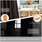 Waterproof Indoor/Outdoor Curtains for Patio Thermal Insulated in Chocolate, alternate view 5