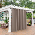 Waterproof Outdoor Blackout Curtains for Patio Porch in Khaki