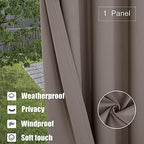 Waterproof Outdoor Blackout Curtains for Patio Porch in Khaki, alternate view 3