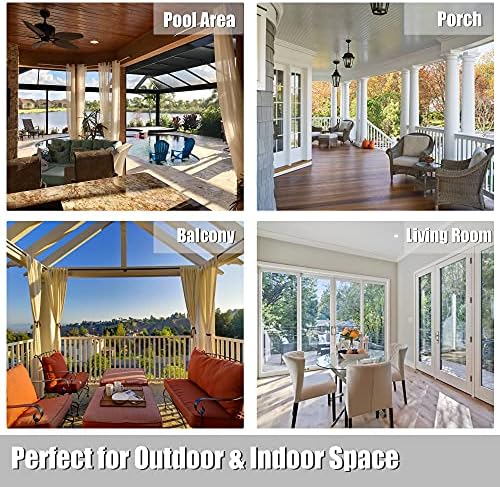 Waterproof Outdoor Blackout Curtains for Patio Porch in Khaki, alternate view 6